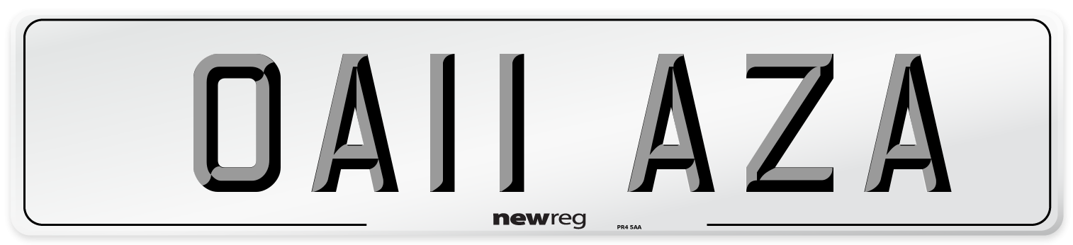 OA11 AZA Number Plate from New Reg